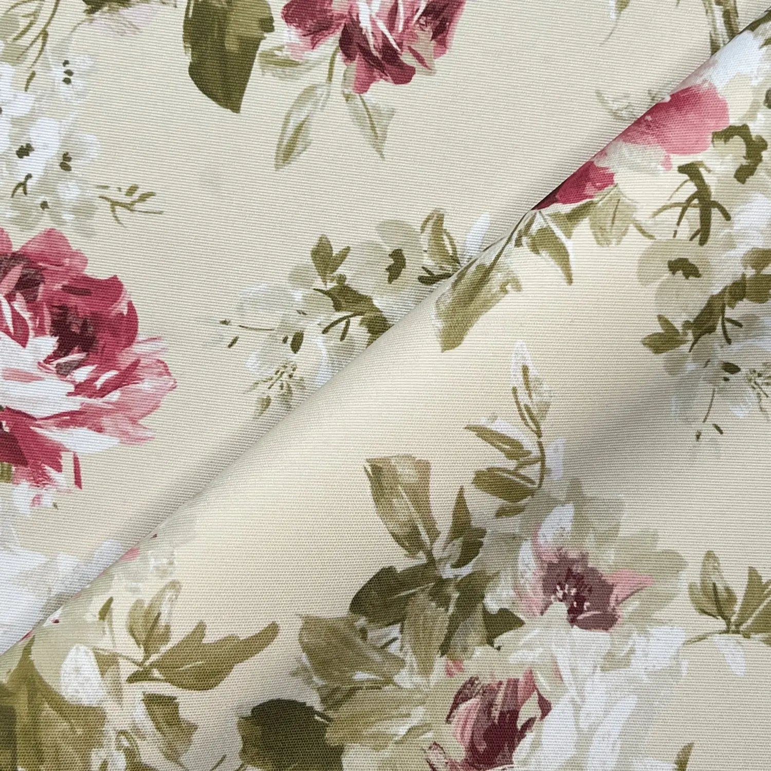 Floral Outdoor Upholstery Fabric | Water Repellent UV Resistant PU Coated Polyester 59