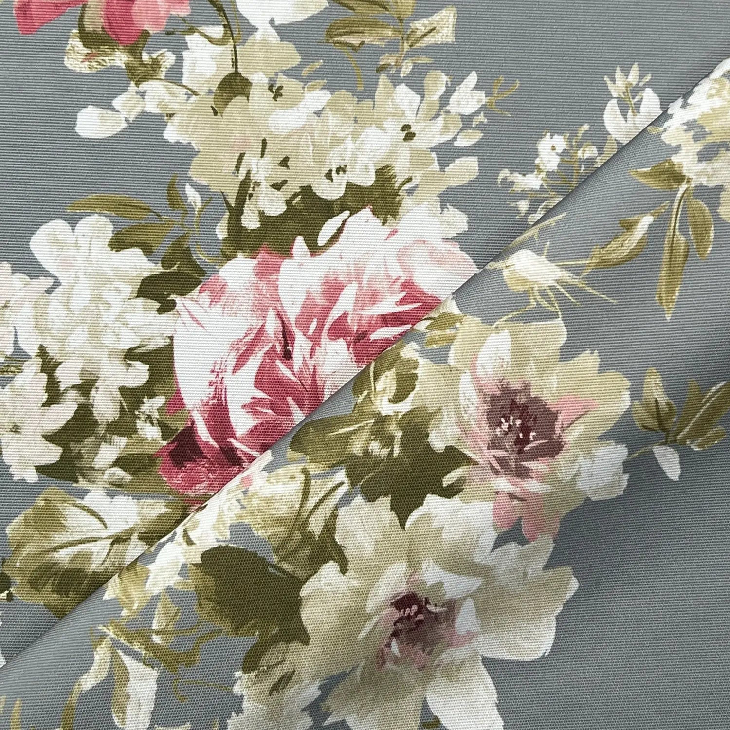 Floral Outdoor Upholstery Fabric | Water Repellent UV Resistant PU Coated Polyester 59