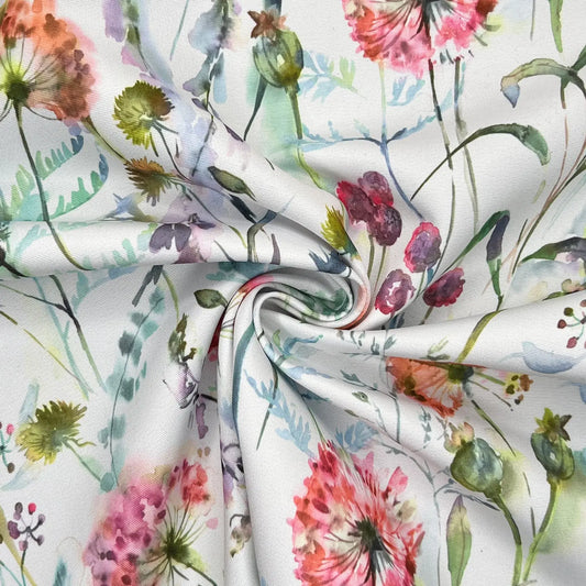Floral Water Repellent Outdoor Fabric | 59" (150cm) Wide 270gsm UV Resistant PU Coated – Sold by the Meter