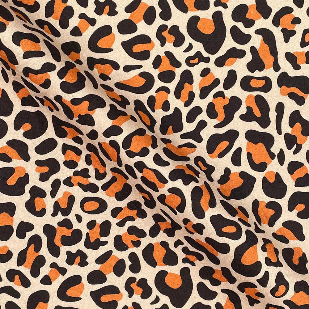 Leopard Skin Digital Printed 100% Cotton Poplin Fabric | Lightweight OEKO-TEX® Standard 100 125gsm 45" (115cm) Wide – Sold by the Meter