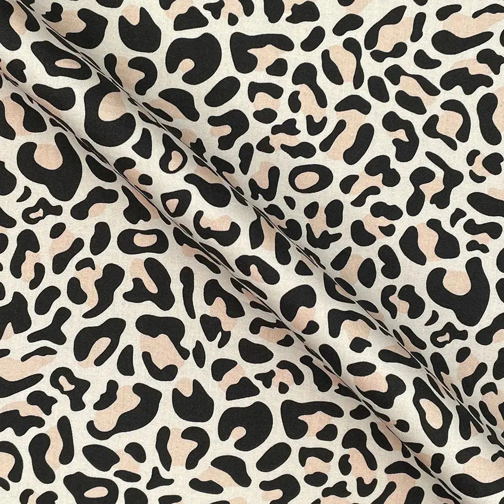 Leopard Skin Digital Printed 100% Cotton Poplin Fabric | Lightweight OEKO-TEX® Standard 100 125gsm 45" (115cm) Wide – Sold by the Meter