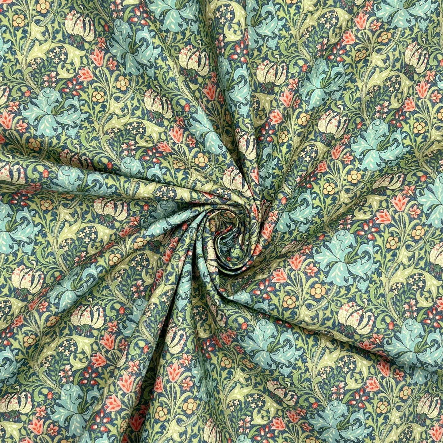 100% Cotton Percale Fabric | 44" (112cm) Wide Lightweight 200 Thread Count Dressmaking & Craft Material – William Morris Designs – Sold by the Meter