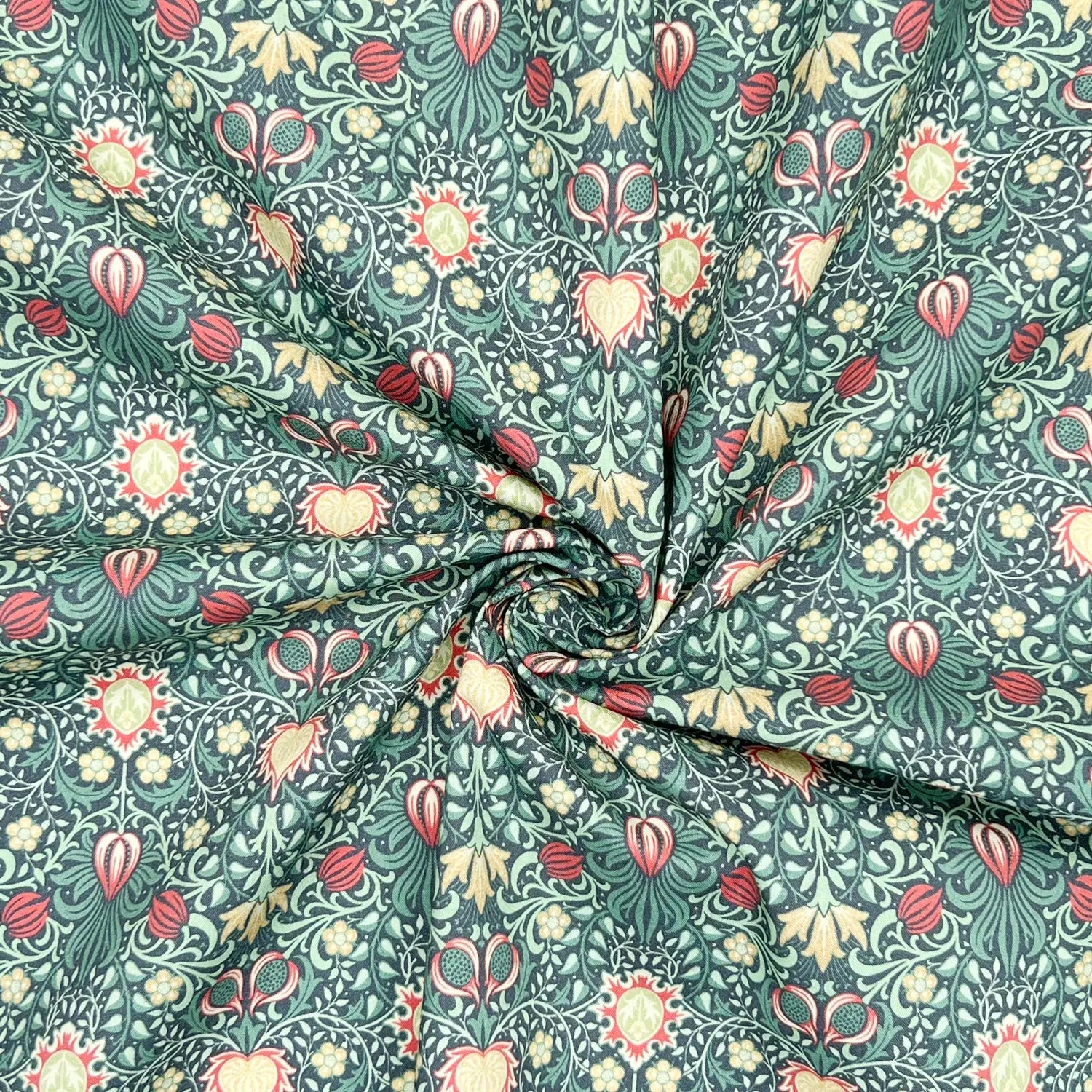 100% Cotton Percale Fabric | 44" (112cm) Wide Lightweight 200 Thread Count Dressmaking & Craft Material – William Morris Designs – Sold by the Meter