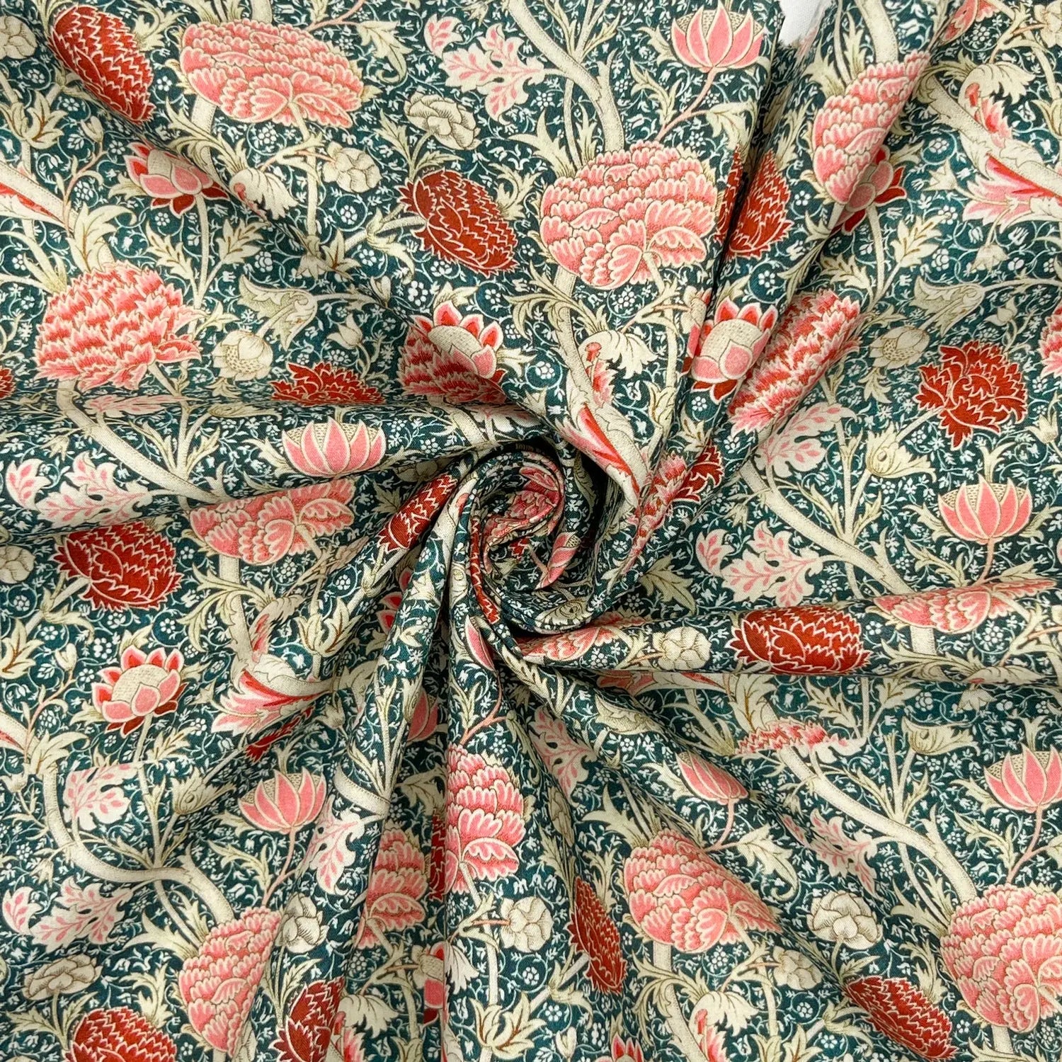 100% Cotton Percale Fabric | 44" (112cm) Wide Lightweight 200 Thread Count Dressmaking & Craft Material – William Morris Designs – Sold by the Meter