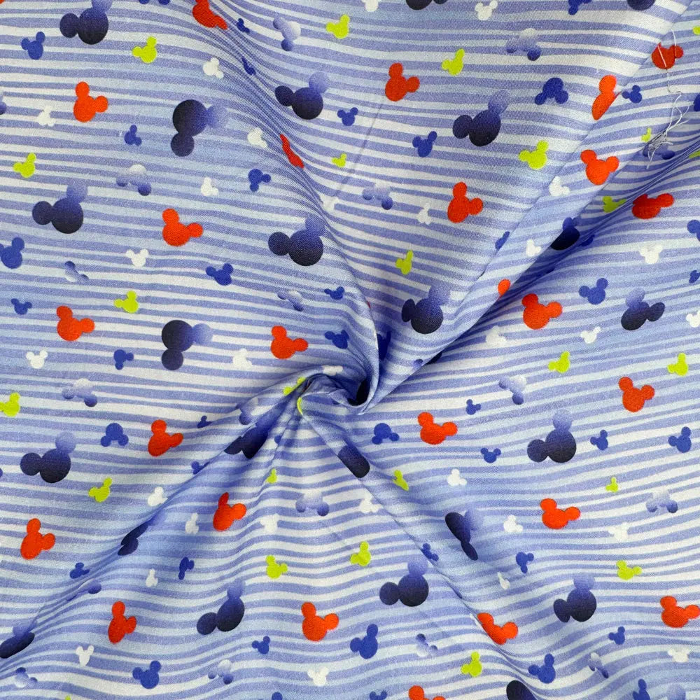 Steamboat Willie Cotton Percale Fabric | Lightweight 200 Thread Count 100% Cotton 44