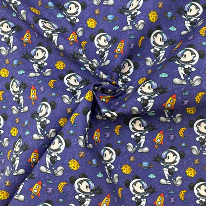 Steamboat Willie Cotton Percale Fabric | Lightweight 200 Thread Count 100% Cotton 44" (112cm) Wide Dressmaking & Craft Fabric – Sold by the Meter