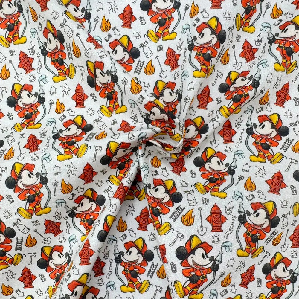 Steamboat Willie Cotton Percale Fabric | Lightweight 200 Thread Count 100% Cotton 44