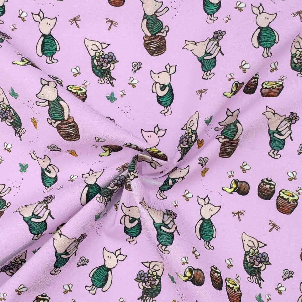Winnie the Pooh Cotton Percale Fabric | Lightweight 200 Thread Count 100% Cotton 44