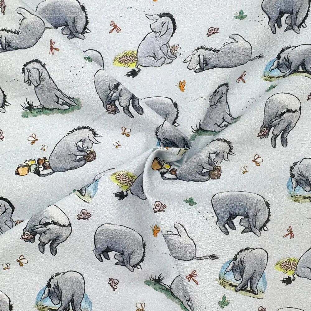 Winnie the Pooh Cotton Percale Fabric | Lightweight 200 Thread Count 100% Cotton 44
