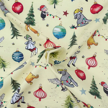 Winnie the Pooh Cotton Percale Fabric | Lightweight 200 Thread Count 100% Cotton 44" (112cm) Wide Dressmaking & Craft Fabric – Sold by the Meter