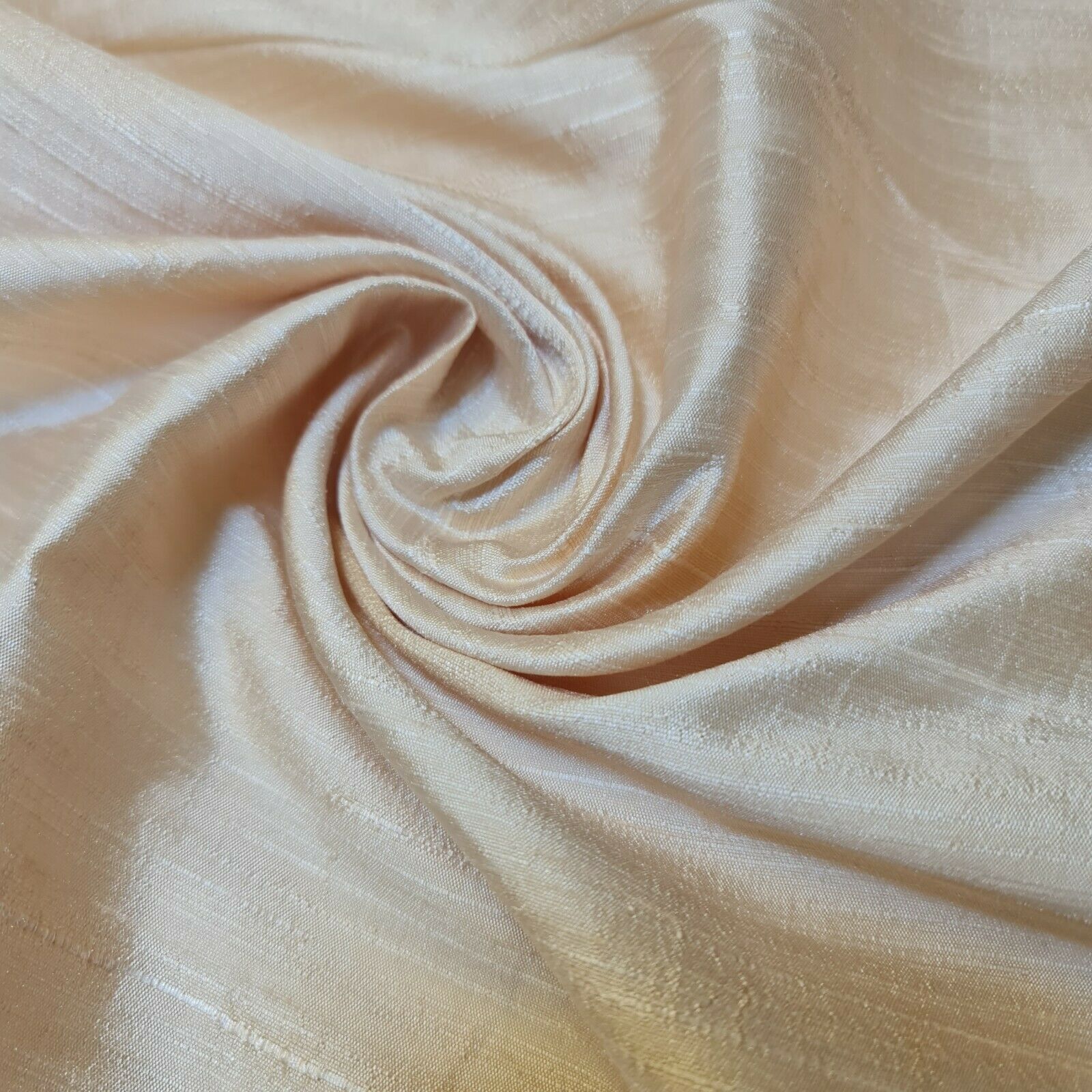 Plain Slub Faux Dupion Raw Silk Fabric – 100% Polyester – 44