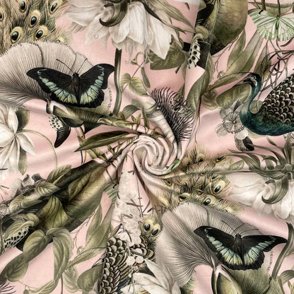 Luxury Printed Velvet Upholstery Fabric – Heavyweight Soft Durable Velvet 58" (148cm) Wide Furnishing Fabric – 15M Roll