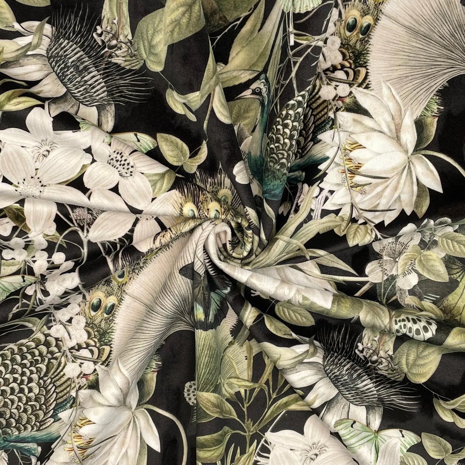 Luxury Printed Velvet Upholstery Fabric – Heavyweight Soft Durable Velvet 58" (148cm) Wide Furnishing Fabric – 15M Roll