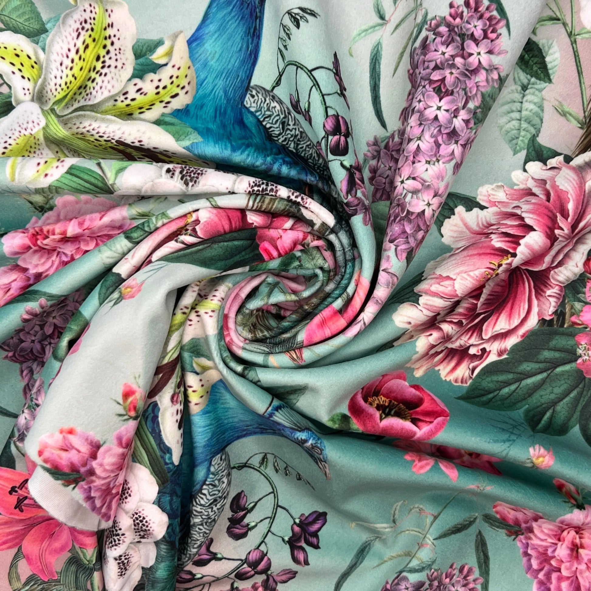 Luxury Printed Velvet Upholstery Fabric – Heavyweight Soft Durable Velvet 58" (148cm) Wide Furnishing Fabric – 15M Roll