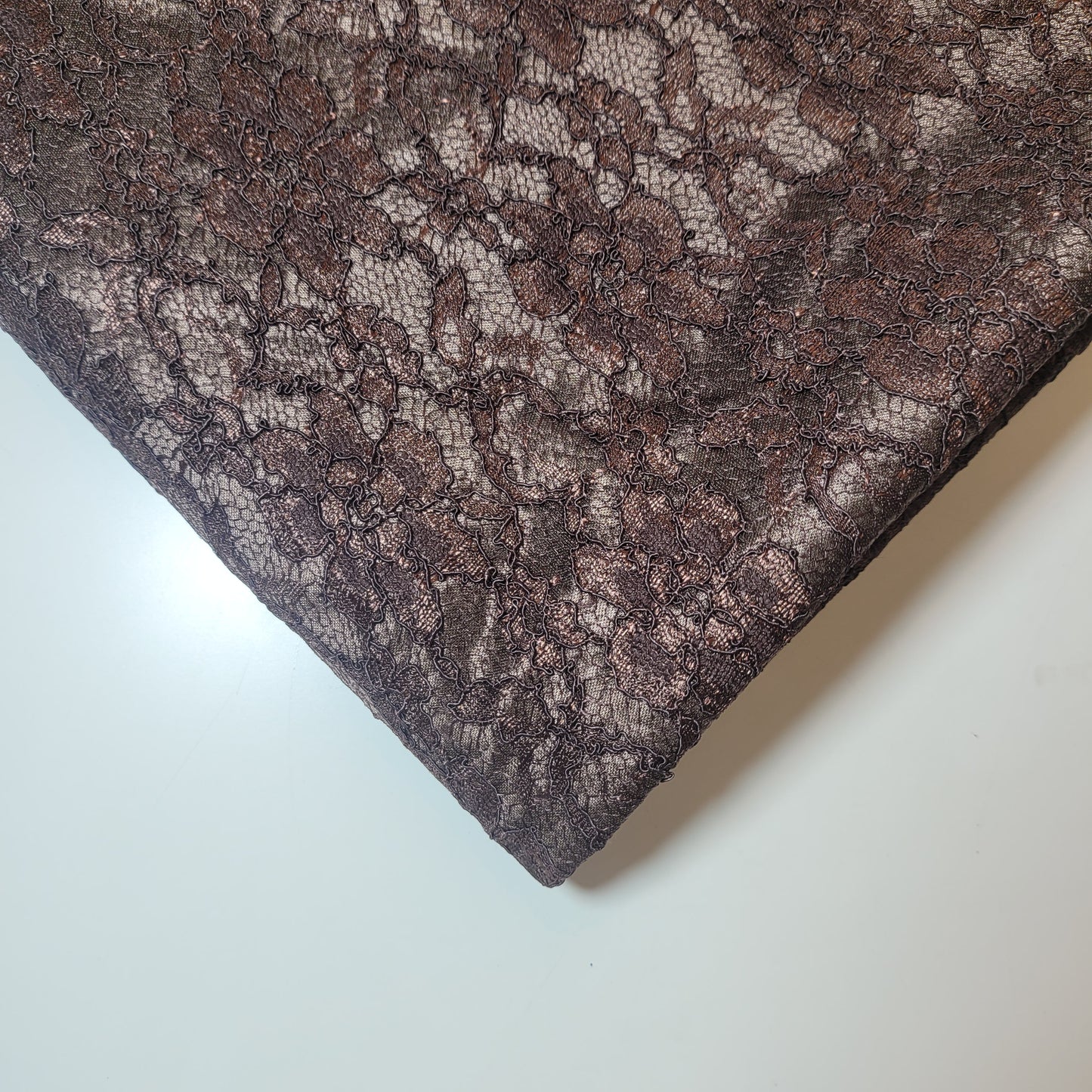 Premium Satin Bonded Lace Fabric – 58" Wide Designer Dress & Craft Material by the Meter