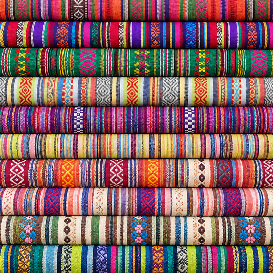 Mexicana Tapestry Stripe Fabric | Colour Woven Tapestry 142cm Wide – Sold by the Meter