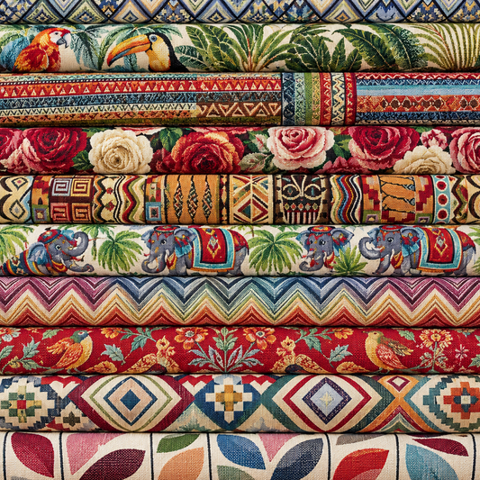 Luxury Weight Cotton Rich Tapestry Fabric | New World Full Colour 55" (140cm) Wide – Sold by the Meter