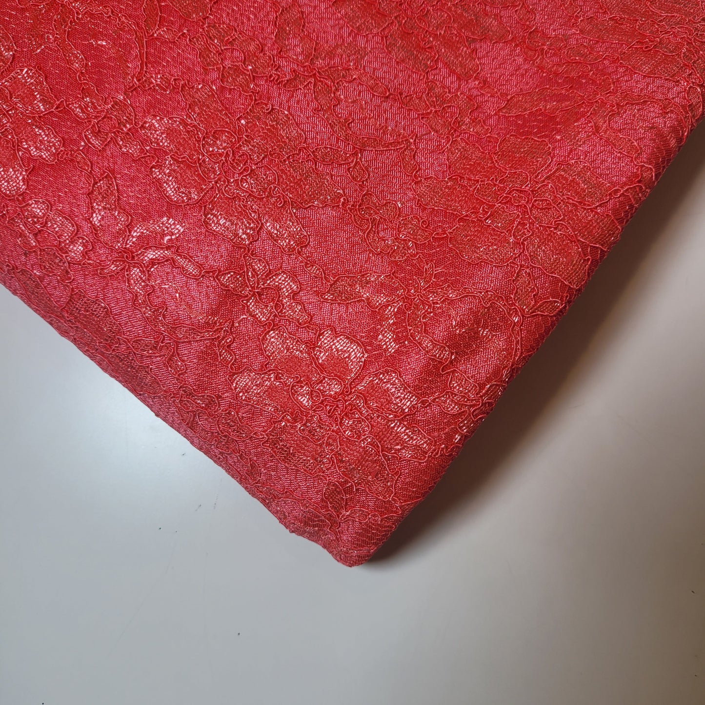 Premium Satin Bonded Lace Fabric – 58" Wide Designer Dress & Craft Material by the Meter