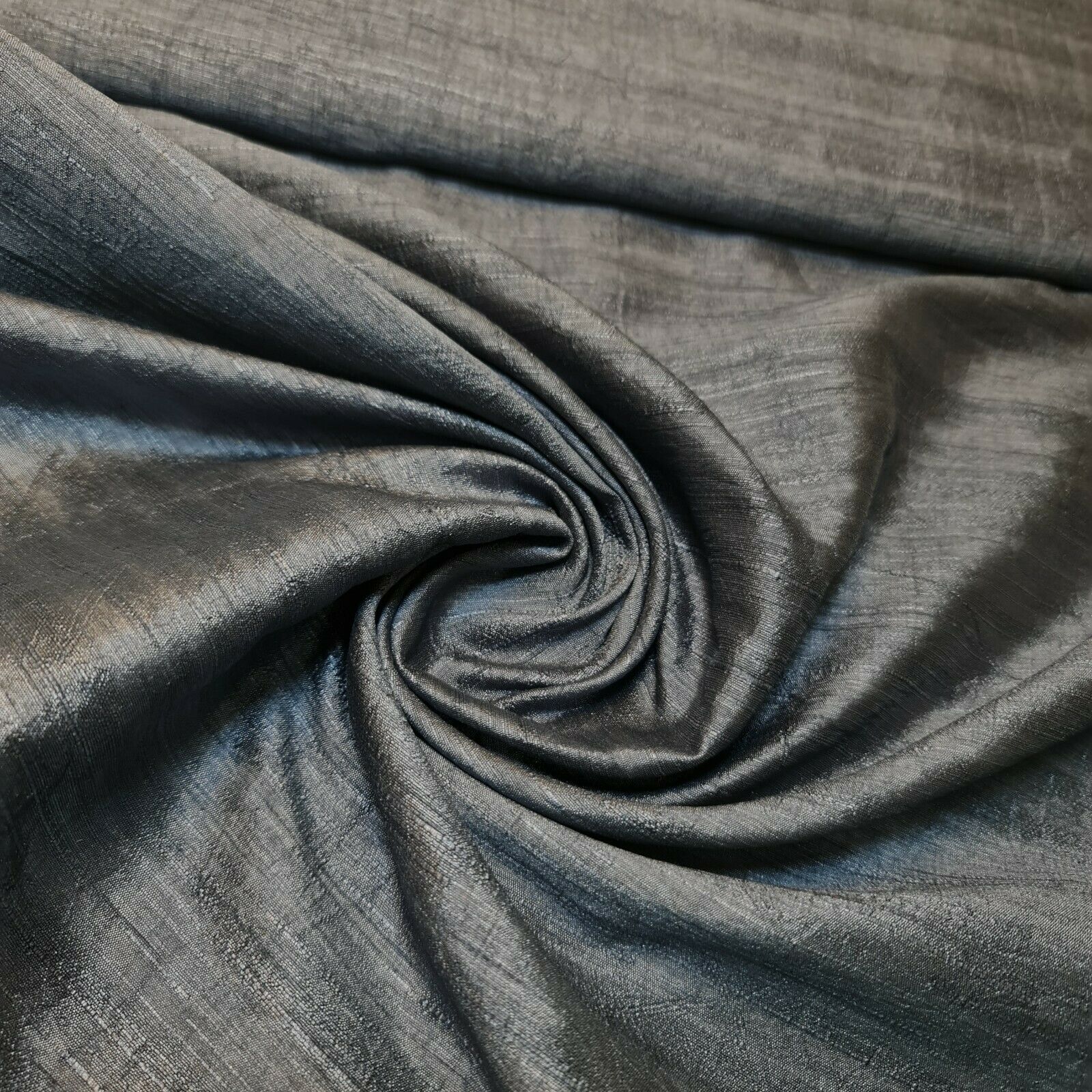 Plain Slub Faux Dupion Raw Silk Fabric – 100% Polyester – 44