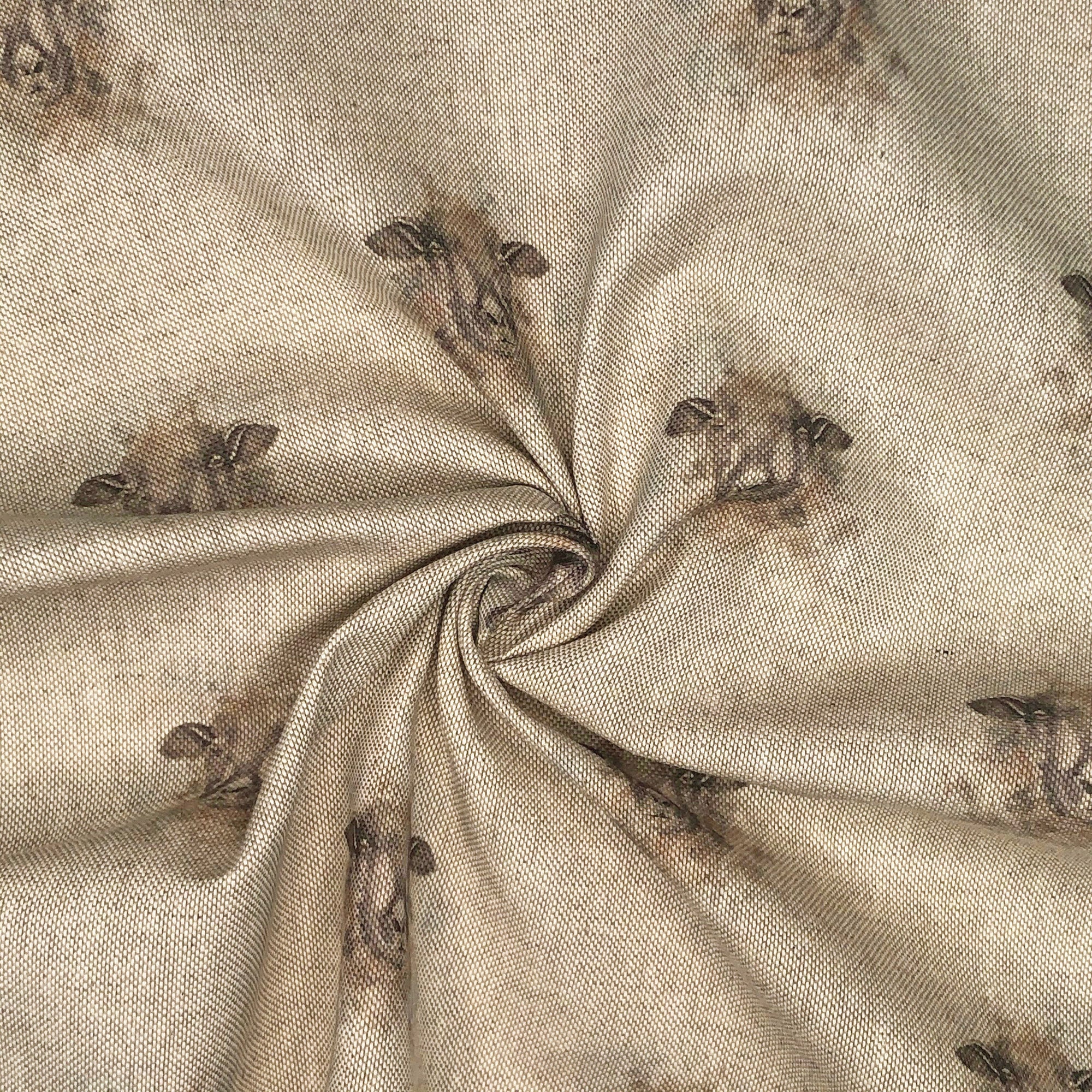 Cotton Rich Linen Look Digitally Printed Panama Fabric | 55