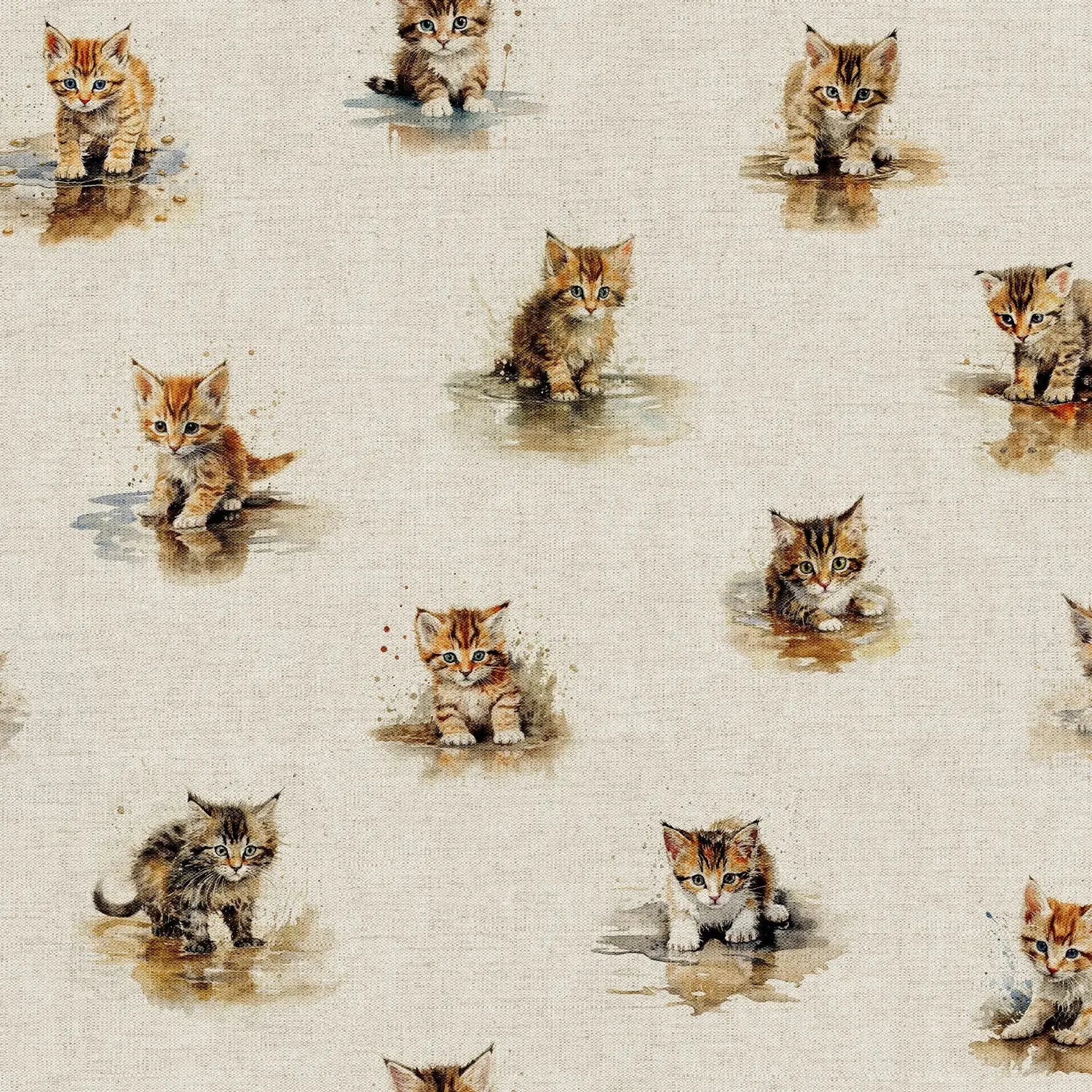 Cotton Rich Linen Look Digitally Printed Panama Fabric | 55" (140cm) Wide 200gsm Craft & Home Décor Material – Sold by the Meter