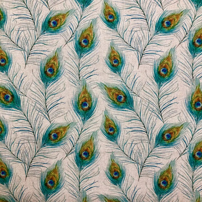 Cotton Rich Linen Look Printed Panama Fabric | 55" (140cm) Wide 200gsm Craft & Home Décor Fabric – Sold by the Meter