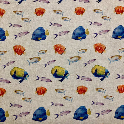 Cotton Rich Linen Look Printed Panama Fabric | 55" (140cm) Wide 200gsm Craft & Home Décor Fabric – Sold by the Meter