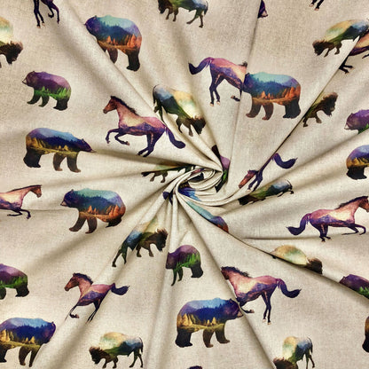 Cotton Rich Linen Look Printed Panama Fabric | 55" (140cm) Wide 200gsm Craft & Home Décor Fabric – Sold by the Meter