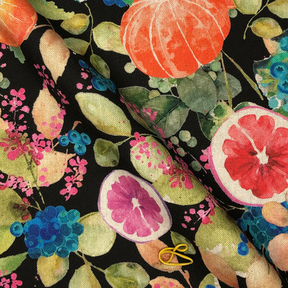 Cotton Rich Linen Look Printed Panama Fabric | 55" (140cm) Wide 200gsm Craft & Home Décor Fabric – Sold by the Meter