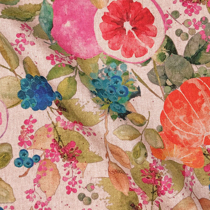 Cotton Rich Linen Look Printed Panama Fabric | 55" (140cm) Wide 200gsm Craft & Home Décor Fabric – Sold by the Meter