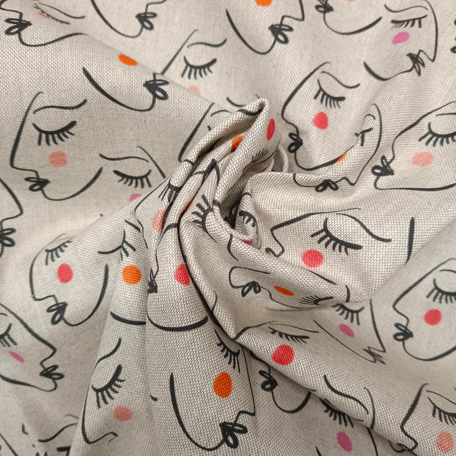 Cotton Rich Linen Look Printed Panama Fabric | 55