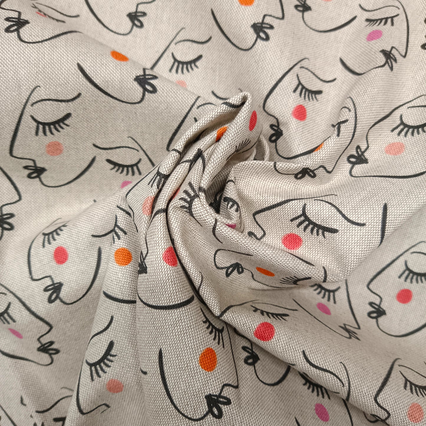 Cotton Rich Linen Look Printed Panama Fabric | 55" (140cm) Wide 200gsm Craft & Home Décor Fabric – Sold by the Meter