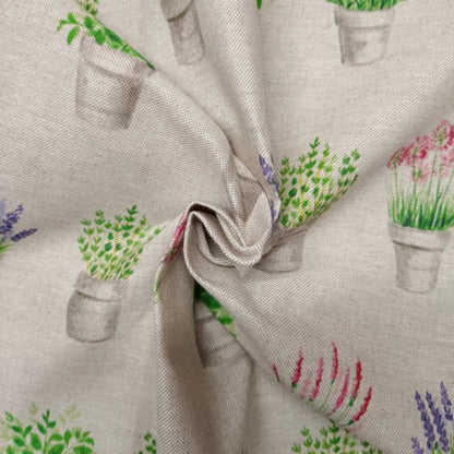 Cotton Rich Linen Look Printed Panama Fabric | 55" (140cm) Wide 200gsm Craft & Home Décor Fabric – Sold by the Meter