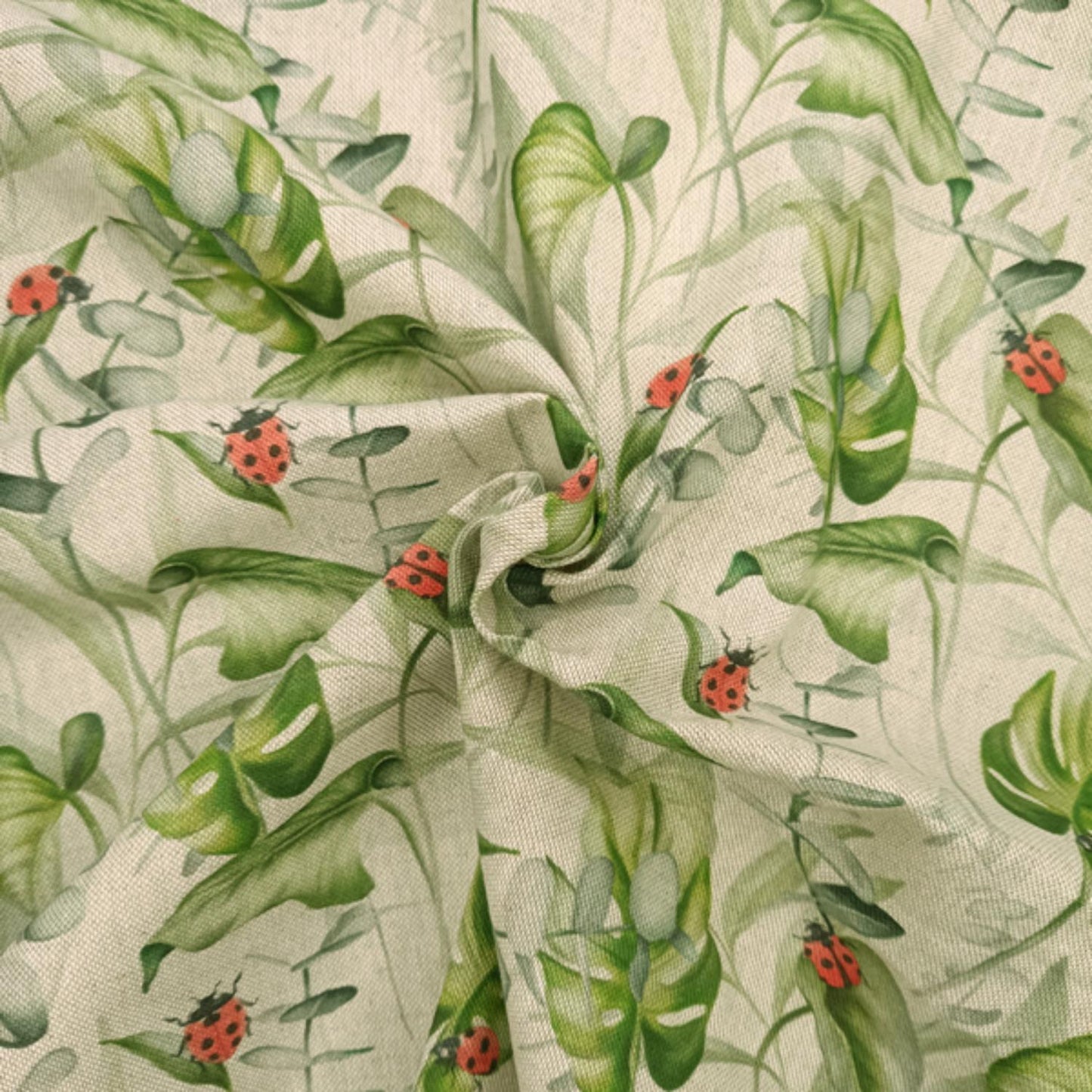 Cotton Rich Linen Look Printed Panama Fabric | 55" (140cm) Wide 200gsm Craft & Home Décor Fabric – Sold by the Meter