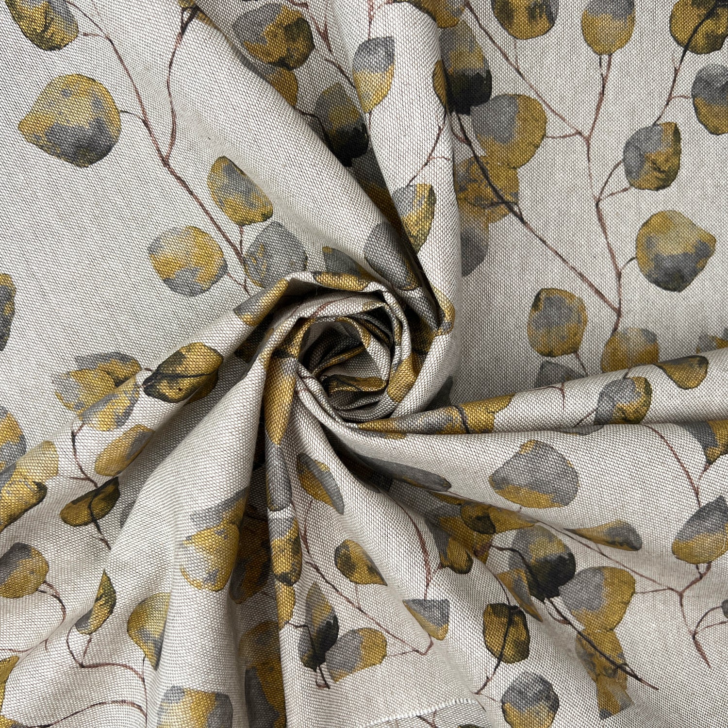 Cotton Rich Linen Look Printed Panama Fabric | 55