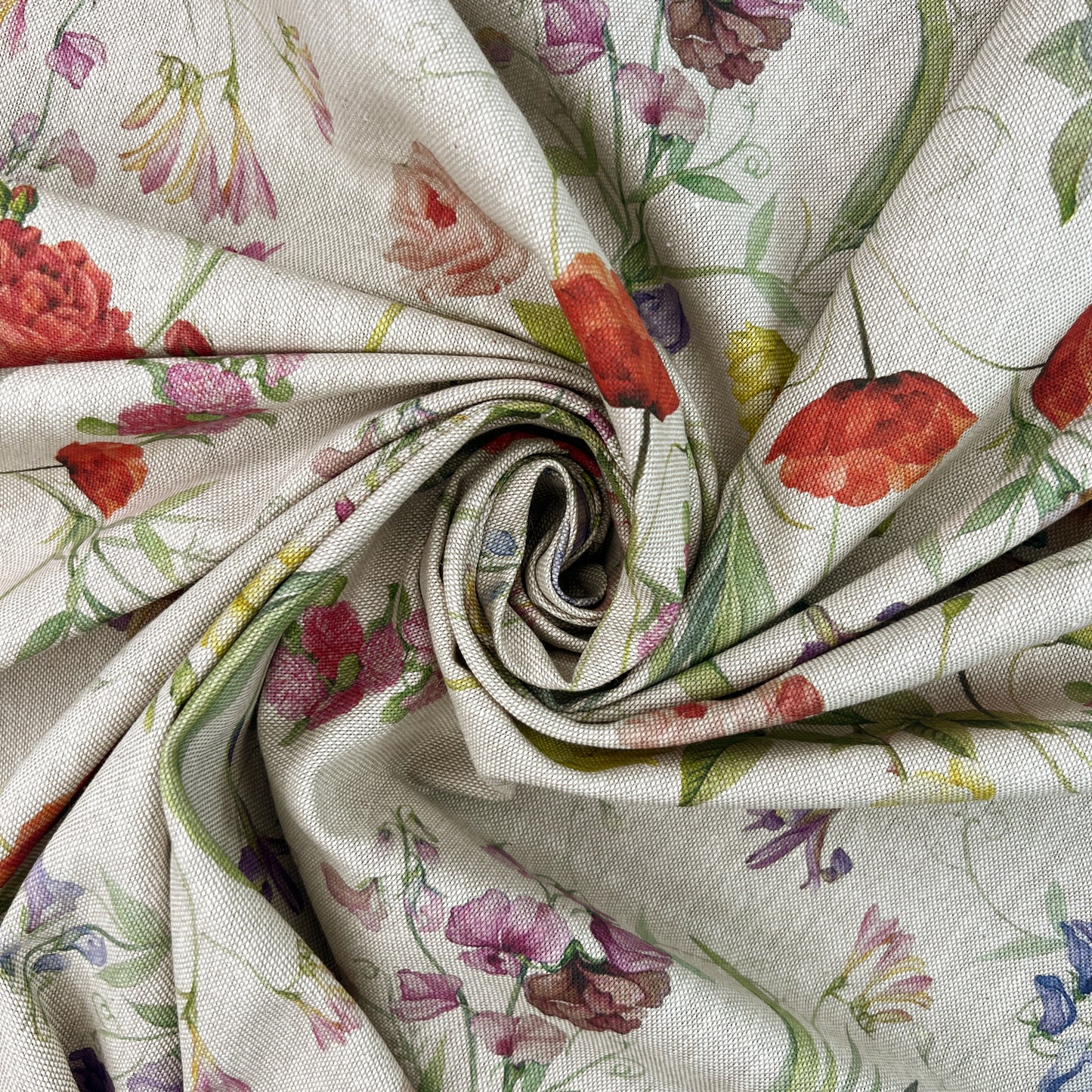 Cotton Rich Linen Look Printed Panama Fabric | 55" (140cm) Wide 200gsm Craft & Home Décor Fabric – Sold by the Meter