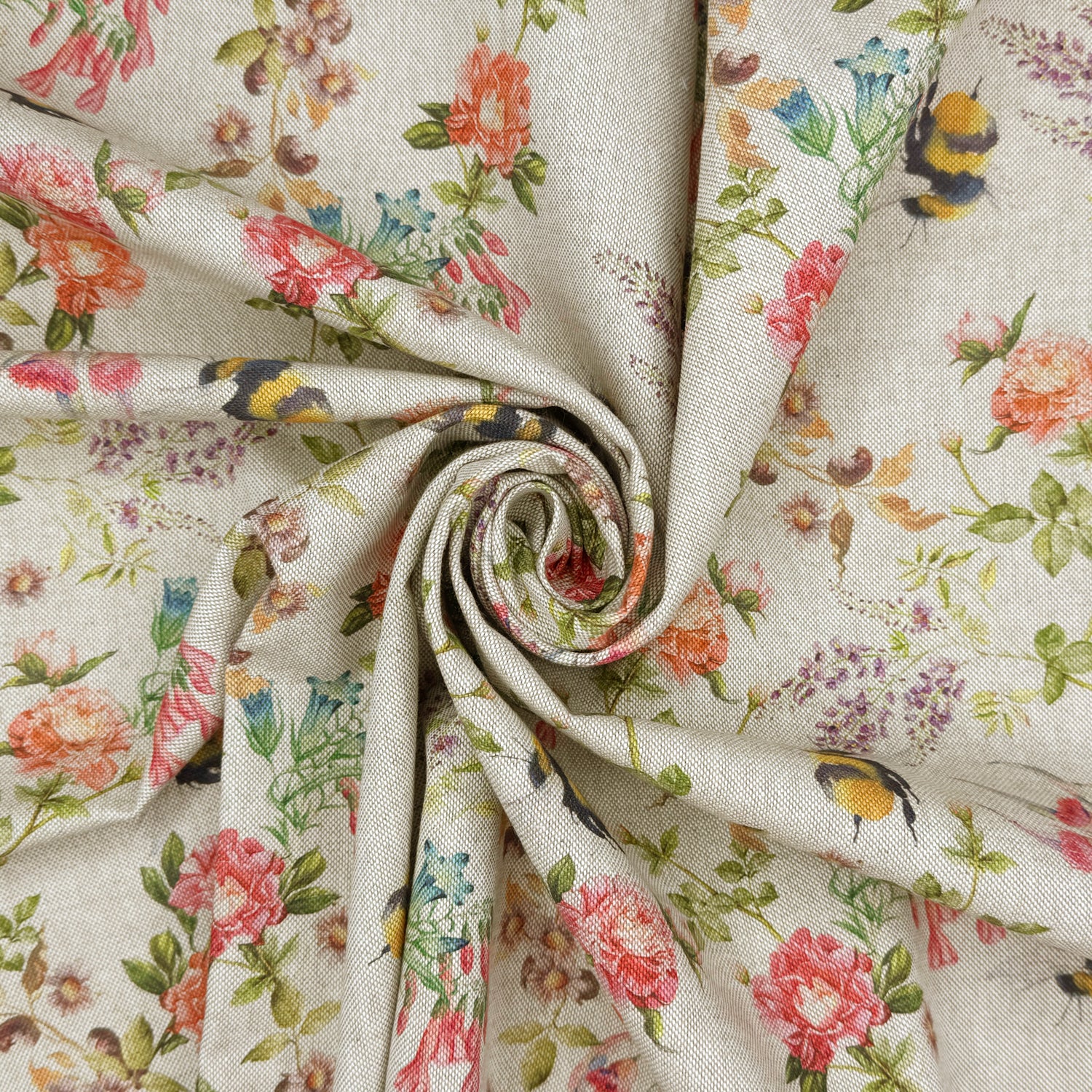 Cotton Rich Linen Look Printed Panama Fabric | 55