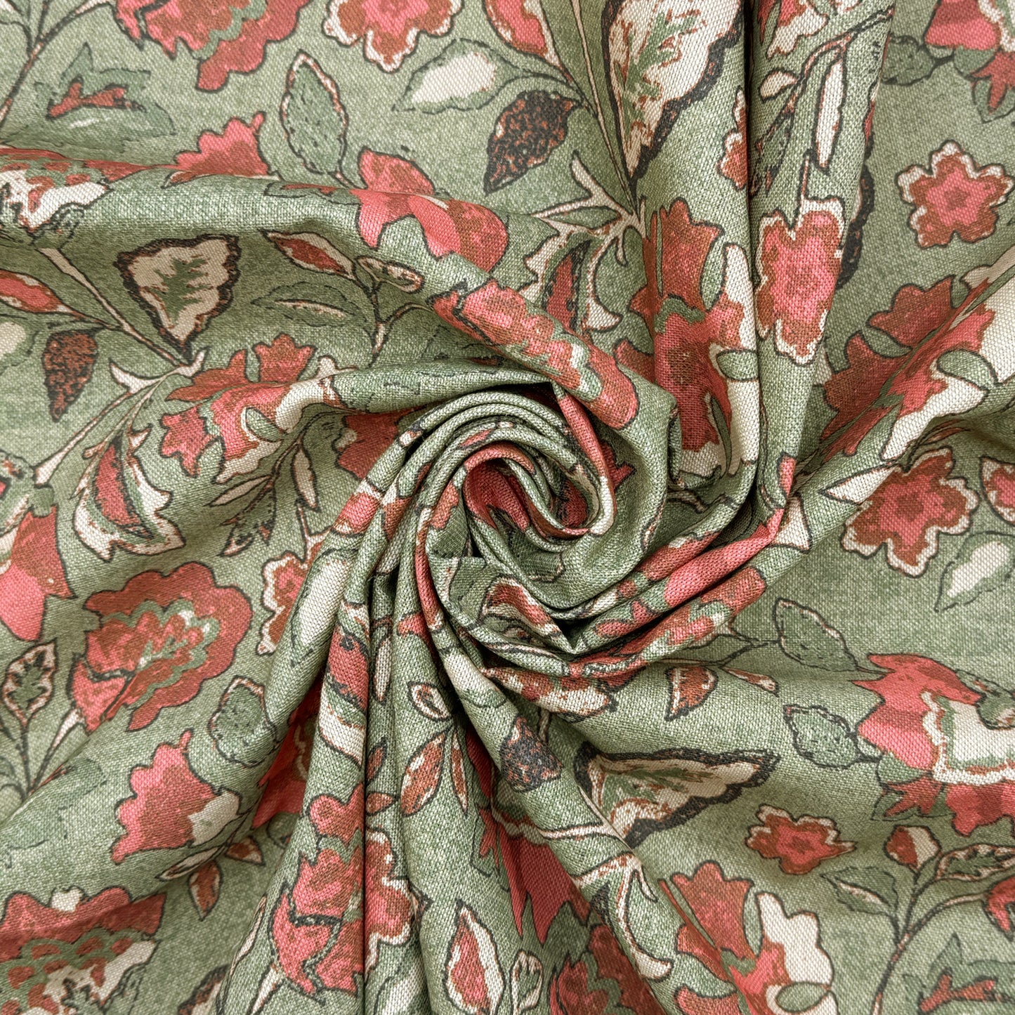 Cotton Rich Linen Look Printed Panama Fabric | 55" (140cm) Wide 200gsm Craft & Home Décor Fabric – Sold by the Meter