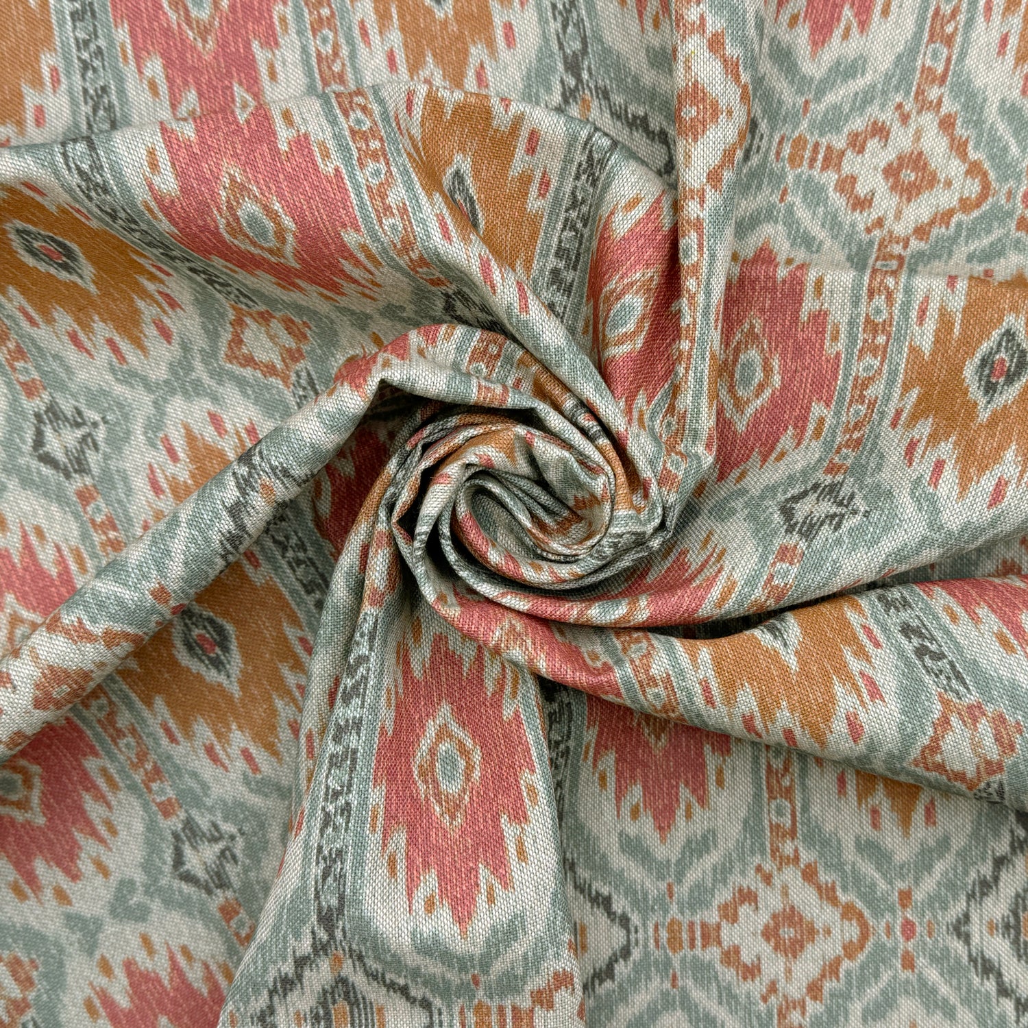 Cotton Rich Linen Look Printed Panama Fabric | 55