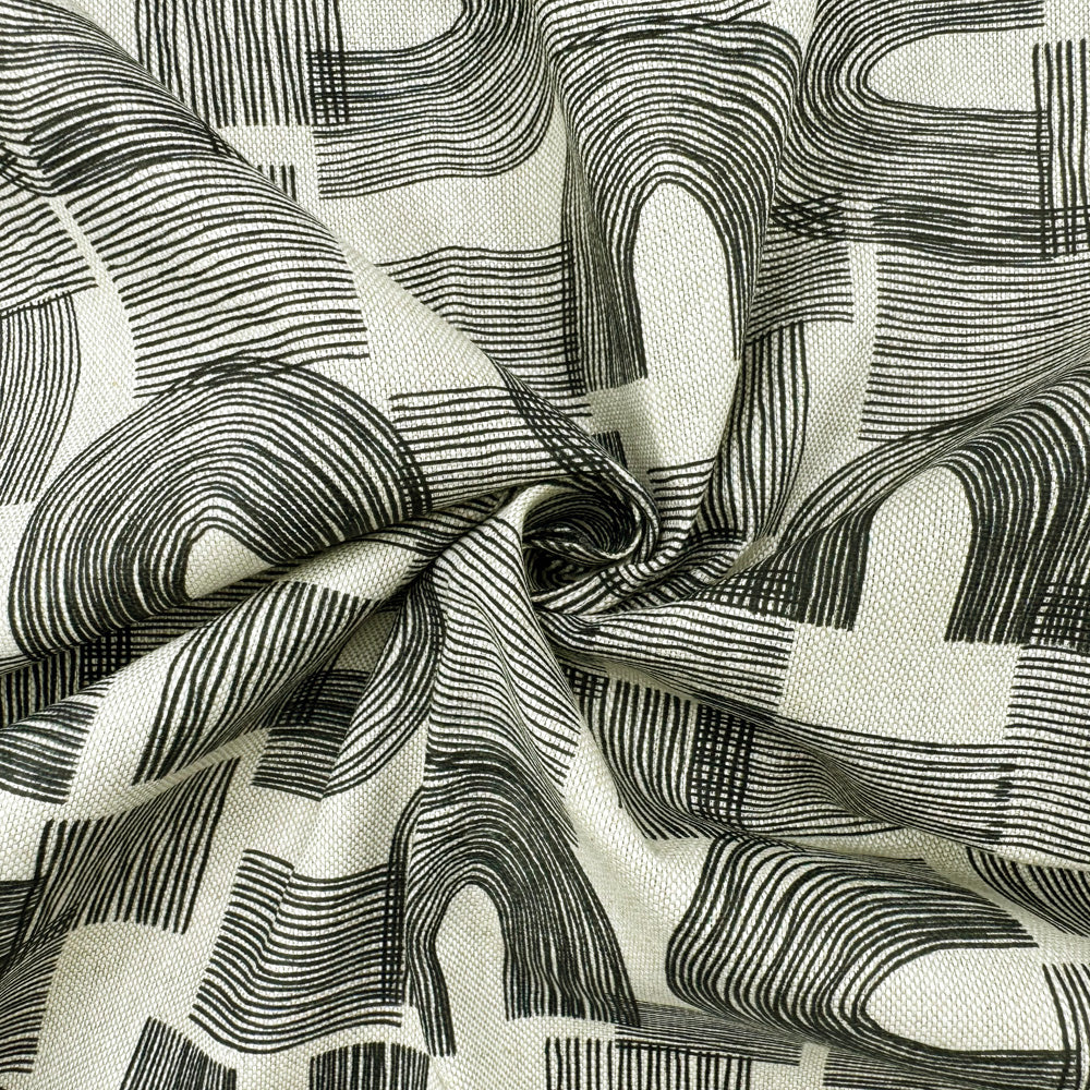 Cotton Rich Linen Look Printed Panama Fabric | 55" (140cm) Wide 200gsm Craft & Home Décor Fabric – Sold by the Meter