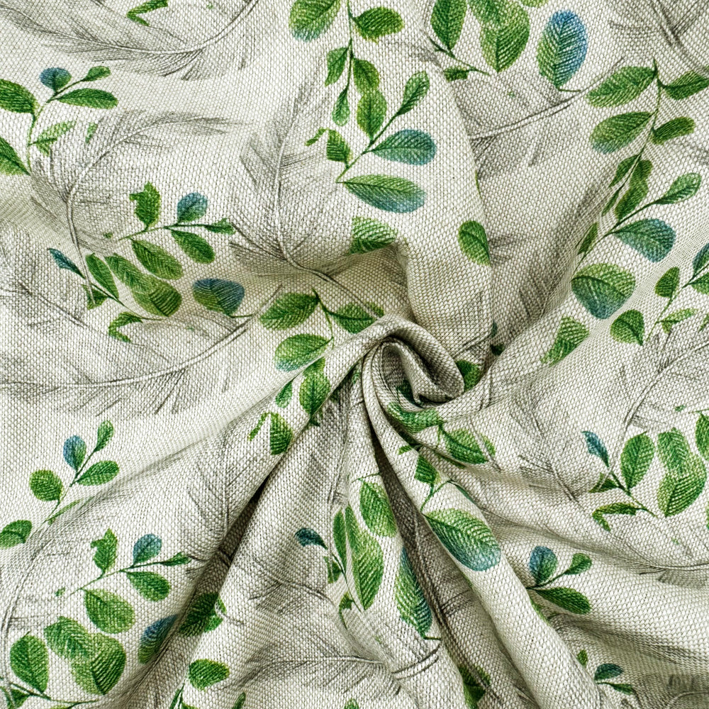 Cotton Rich Linen Look Printed Panama Fabric | 55