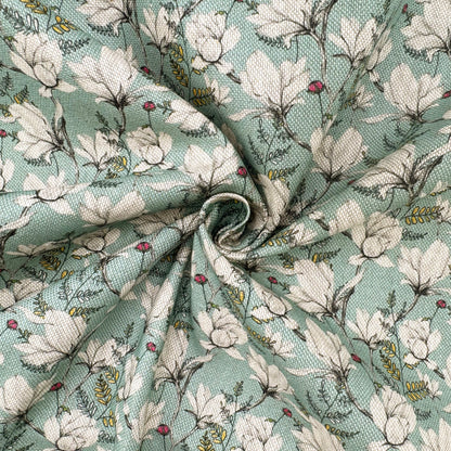 Cotton Rich Linen Look Printed Panama Fabric | 55" (140cm) Wide 200gsm Craft & Home Décor Fabric – Sold by the Meter