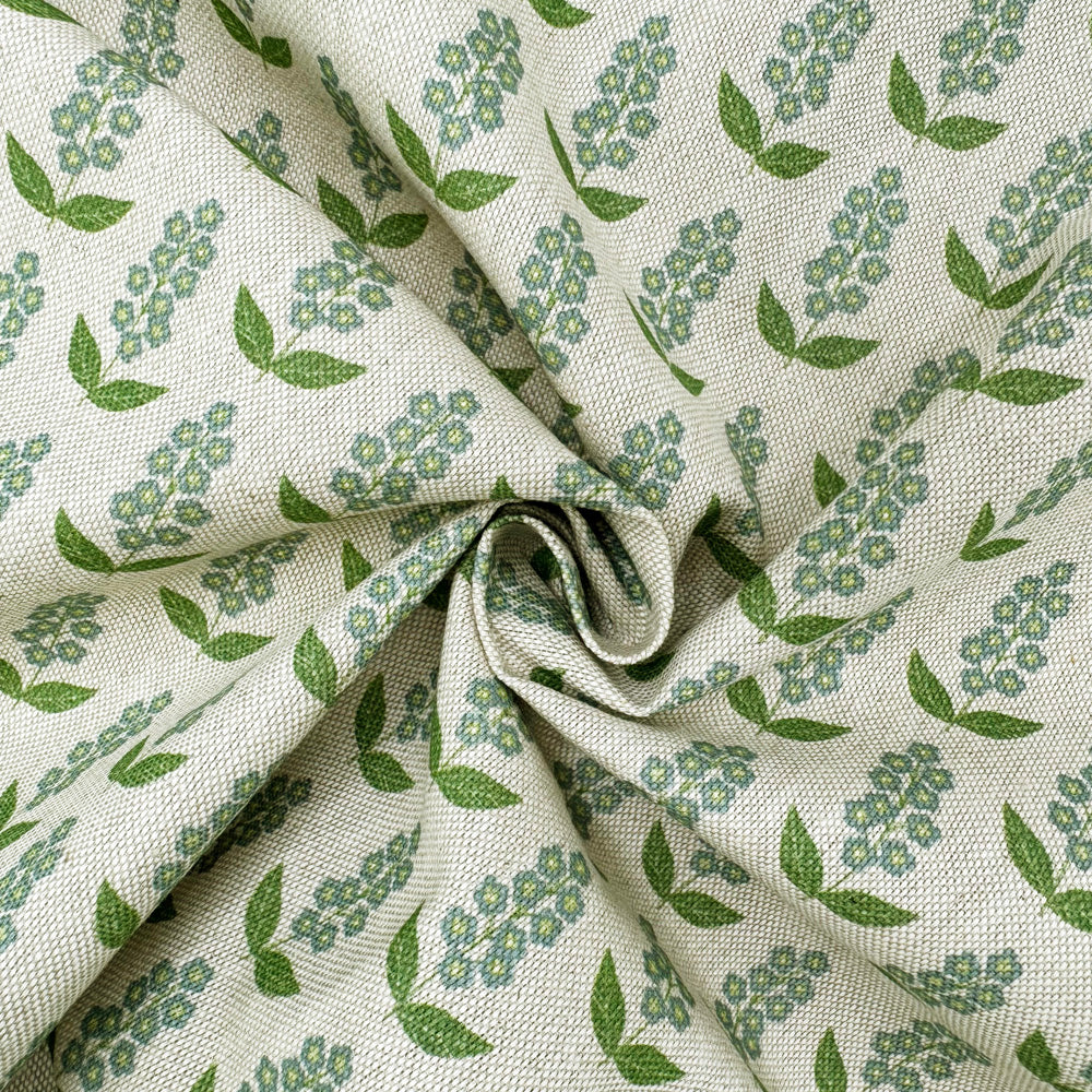 Cotton Rich Linen Look Printed Panama Fabric | 55