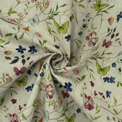 Cotton Rich Linen Look Printed Panama Fabric | 55" (140cm) Wide 200gsm Craft & Home Décor Fabric – Sold by the Meter