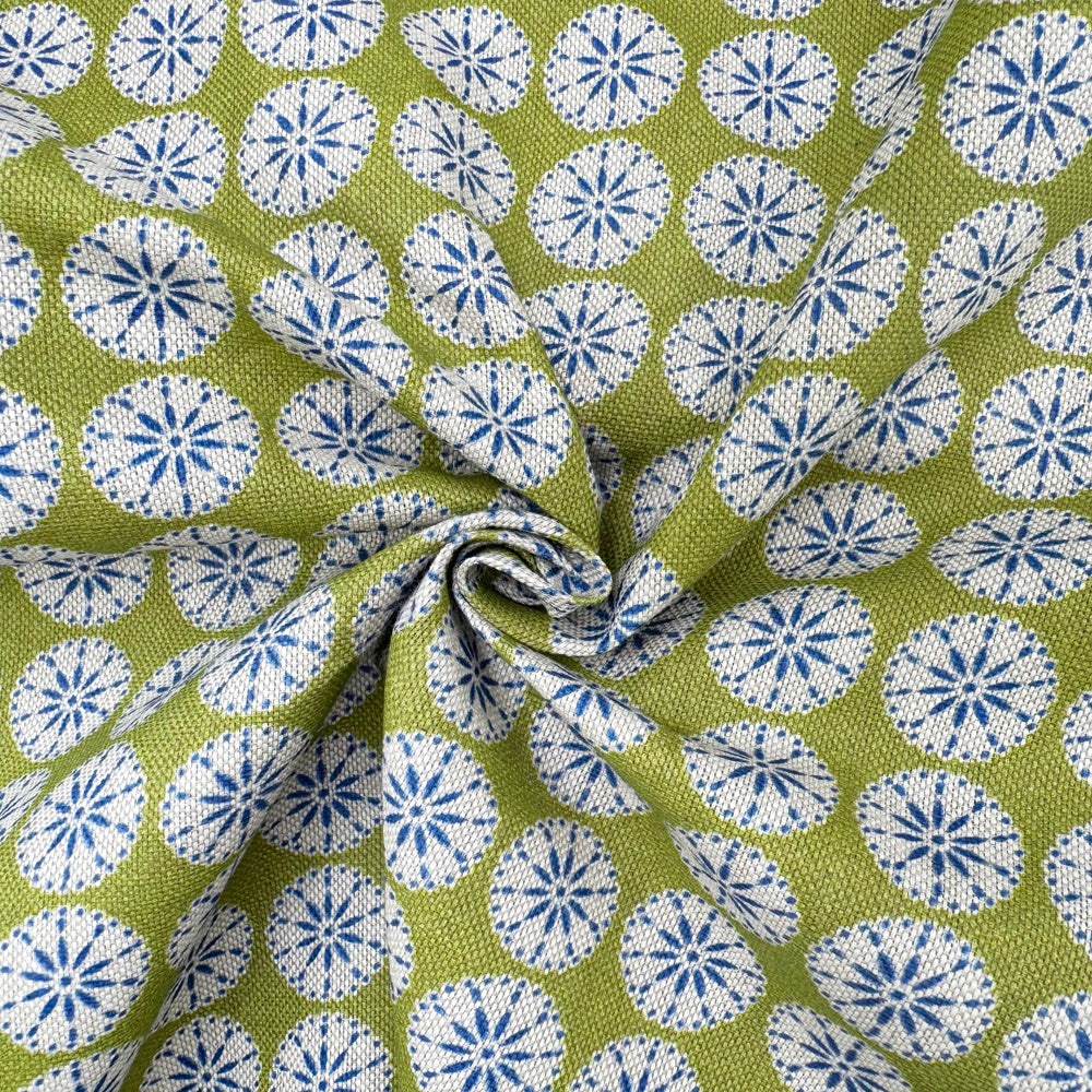 Cotton Rich Linen Look Printed Panama Fabric | 55