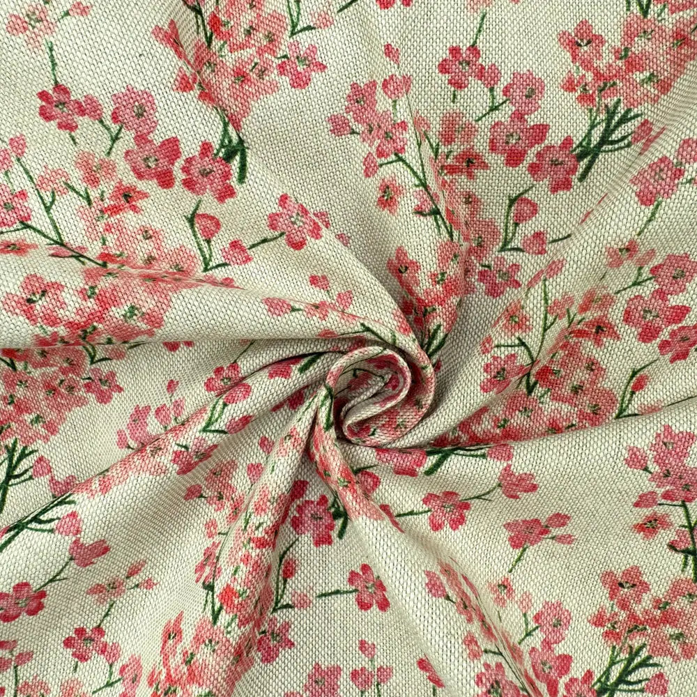 Cotton Rich Linen Look Printed Panama Fabric | 55" (140cm) Wide 200gsm Craft & Home Décor Fabric – Sold by the Meter