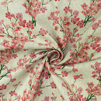 Cotton Rich Linen Look Printed Panama Fabric | 55" (140cm) Wide 200gsm Craft & Home Décor Fabric – Sold by the Meter