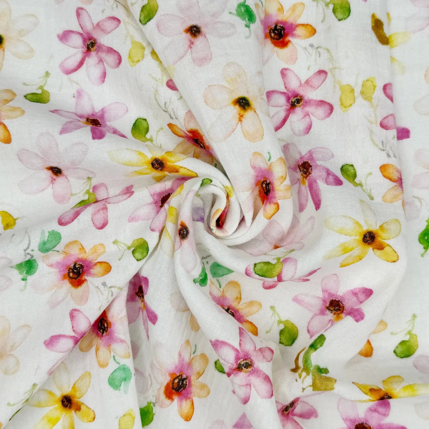 100% Cotton Printed Double Gauze Fabric | Soft Breathable Lightweight 52" (132cm) Wide Dressmaking & Craft Material – Sold by the Meter