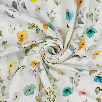 100% Cotton Printed Double Gauze Fabric | Soft Breathable Lightweight 52" (132cm) Wide Dressmaking & Craft Material – Sold by the Meter