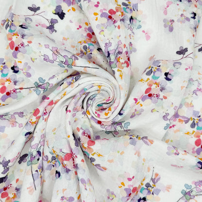 100% Cotton Printed Double Gauze Fabric | Soft Breathable Lightweight 52" (132cm) Wide Dressmaking & Craft Material – Sold by the Meter